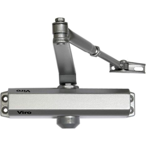 Viro  Chiudiporta, Braccio in Acciaio con Lunghezza Regolabile, Multiforza, Colore Nero, Per Porte max. Largh. 110 cm Peso 85 kg