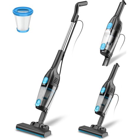 Aspirateur Balai Filaire, Aspirateur Balai avec Fil Puissant, 3 en 1 Aspirateur Vertical, 600W 20000Pa Aspirateur sans Sac avec 5m Long Câble, Léger Portable pour Poils d'animaux Tapis Sol Dur (1/5)