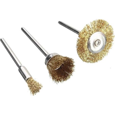 Rotationspolierwerkzeug-Set aus Stahl und Messing, Drahtbürste, Stahlbürste, 1/8" (3 mm) Schaft für Dremel Polierzubehör, 36-teilig (1/4)