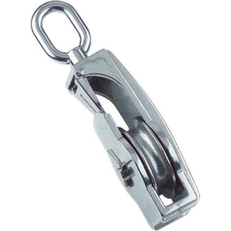 Poulie pour câble avec passage rapide et émerillon inox a4
