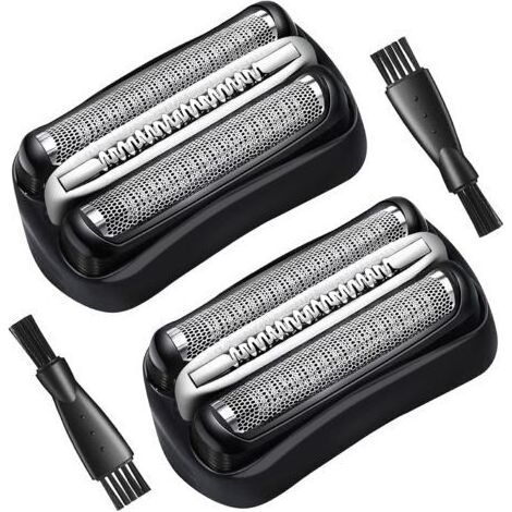 Ersatzscherkopf für Braun Series 3 Elektrorasierer: Scherfolie und Scherkopf für Braun Series 3 32B Rasierer, Ersatzklingen mit Bürste, kompatibel mit Braun S3 3040S 3000S 3050CC (2 Stück) (1/5)