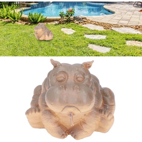 Décoration Hippo Statuette Résine Spitter Petit Volume Fontaine Jardin Étanche Cadeau (1/5)