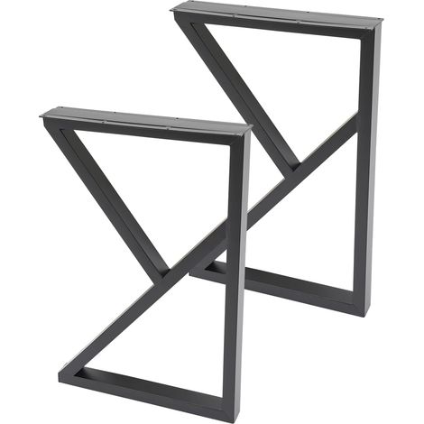 Tischbeine, 2 Stück Tischbeine-Metall Schwarz, Gesamtbelastbarkeit 200kg, 45x9x70cm Möbelfüße Tischfüße, für Schreibtische, Wohnzimmertisch, Stühle