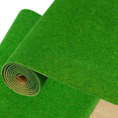 Tapis de pelouse pour modélisme ferroviaire 100 x 41 cm Tapis d'herbe Aménagement paysager, Modèle De Gazon, Décoration de Gazon Artificiel pour Modèle de Paysage, Jardin, Balcon (Vert A) (1/5)