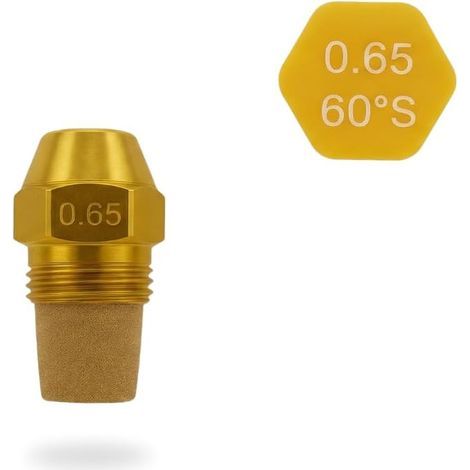 Universal Jet Boiler Fuel - Nozzle OD Type S - 0.65 US gal/h - 60° S - Replaces Nozzle Danfoss, Delavan, Monarch, Steinen - Generic Nozzle - Brass - High Quality