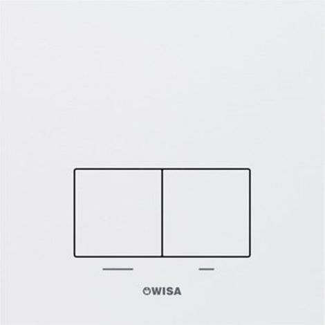 Wisa Delos Panneau de commande - rectangulaire - 16x16x1 - double chasse - aluminium - blanc mat (1/4)