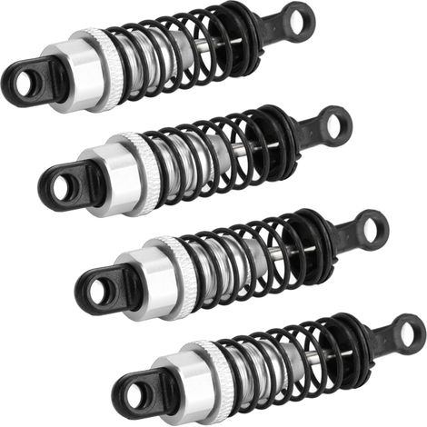 4 Amortisseurs Métalliques 64mm pour Châssis WPL RC, Améliorations Suspension Argentées (1/5)