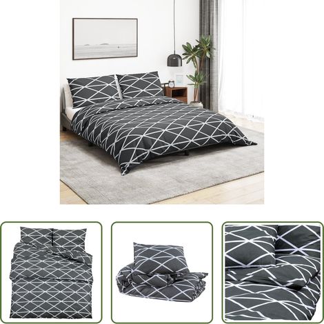 vidaXL 100 % coton - Ensemble de housse de couette Gris 200x220 cm Coton (1/5)