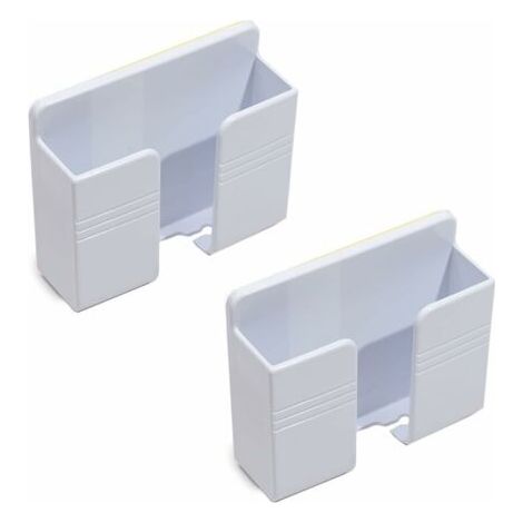 Lot de 2 supports muraux pour téléphone portable - Câble de charge - Télécommande - 3M - Pour support mural universel - Blanc, (1/5)