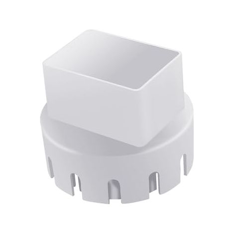 Adapter – Runder auf quadratischer Dachrinnen-Auspuffverbinder Übergangsstück aus ABS-Kunststoff für 3"- und 4"-Auspuffrohre Langlebig für (1/5)