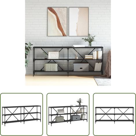 Flur - Konsolentisch Schwarz 180x30x75 cm Holzwerkstoff und Eisen (1/5)