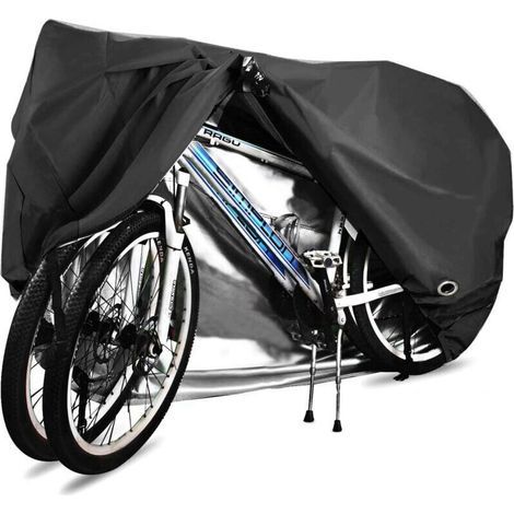 Housse de vélo, 210D Haute Qualité Housse de Bicyclette Imperméable Polyester Oxford,Convient Aux Vélos et électrique Motos et Scooters, Peut Couvrir Jusqu'à Deux Vélos (Noir) (1/5)