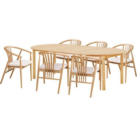Bjørg ensemble pour salle à manger table à manger 6 chaises naturelles. (1/5)