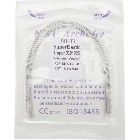 50 pièces fil orthodontique rectangulaire 0.019 x 0.025 pouce, arc dentaire pour appareil dentaire supérieur, accessoire de rechange (1/5)