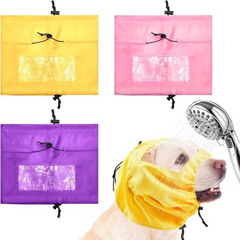 Cuffie da bagno per cani, confezione da 3, protezione per le orecchie impermeabile, regolabili, protezioni auricolari impermeabili per cani, 30 x 24,5 cm, cuffie da bagno per il bagno, la toelettatura (1/5)