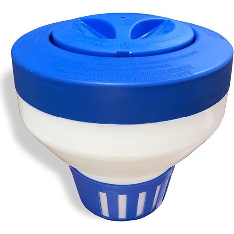 Distributeur de chlore flottant pour piscine, support chimique pour tablettes de chlore jusqu'à 7,6 cm, 15 évents de débit réglables (1/5)