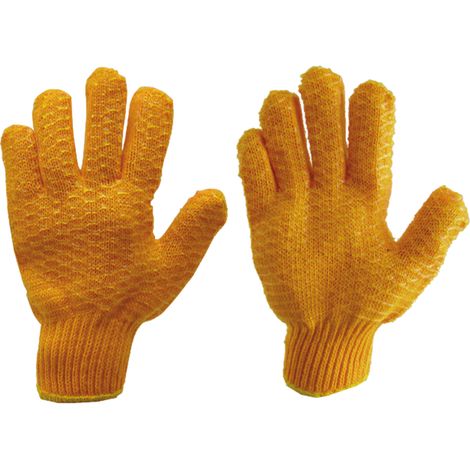 Guanti in maglia gialli in nylon/poliestere 52470033-9