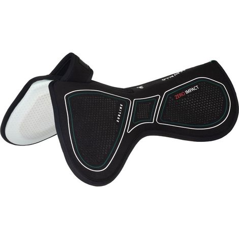 taglia unica, nero: Compensatore con rialzo anteriore e garrese libero in memory foam con inserti in silicone