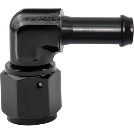 6AN Female to 5/16" Barb Hose Fitting 90 Degree Swivel (1/5)
