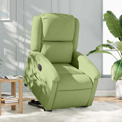 Relaxsessel mit Aufstehhilfe Elektrisch Hellgrün Samt (1/5)