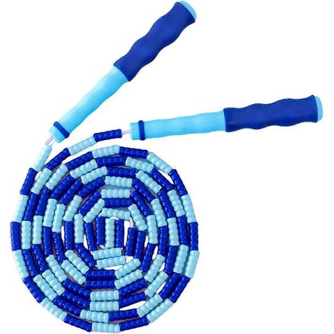 Corde à sauter pour enfants, longueur ajustable, perles souples, pour l'entraînement physique des enfants, filles, garçons et femmes, rose rouge (bleu) (1/5)