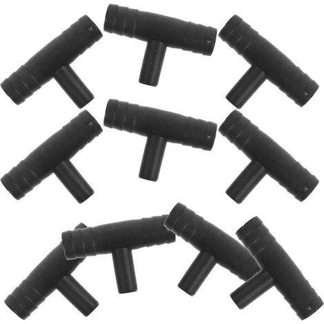 Raccords en T noirs, adaptés aux distributeurs de tuyaux de fontaine de table, paquet de 10. (1/5)