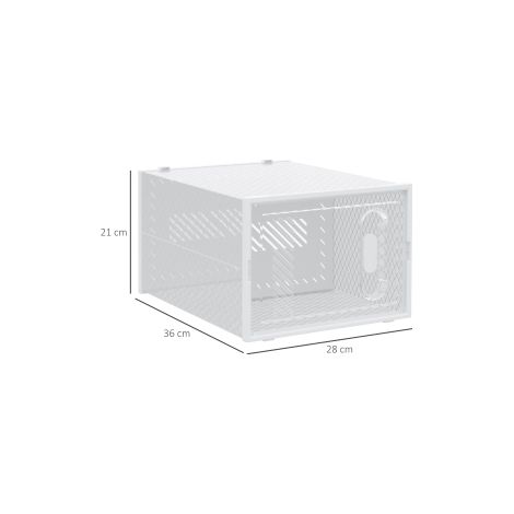 Lot de 8 boîtes à chaussures transparentes et blanches en plastique avec portes magnétiques, pour dressing chambre et entrée (1/5)