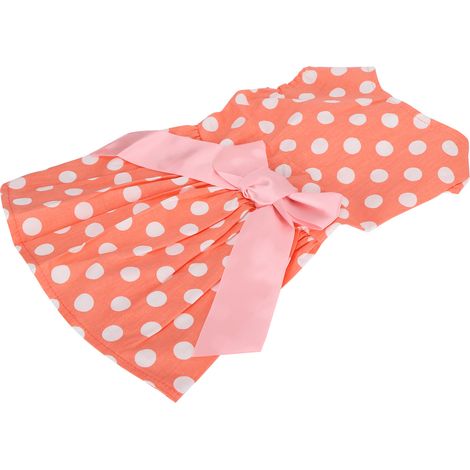Robe d'été mignonne pour chienne, jupe sans manches en polyester avec nœud papillon, orange, taille L (XZD298). (1/5)