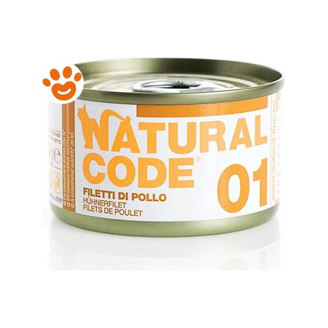 Natural Code 1 Cat Adult Filetti di Pollo - Natural Code 1 Cat Adult Filetti di Pollo - Lattina Da 85 Gr