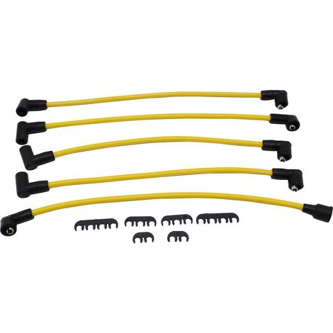 5 Pcs Ignition Wire Cable 8mm Yellow Silicone Spark Plug Lead Set Fits For Classic Mini GHT241