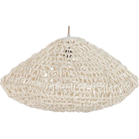 Lampara Techo Fibra 65X65X35 Trenzado Crudo (1/5)