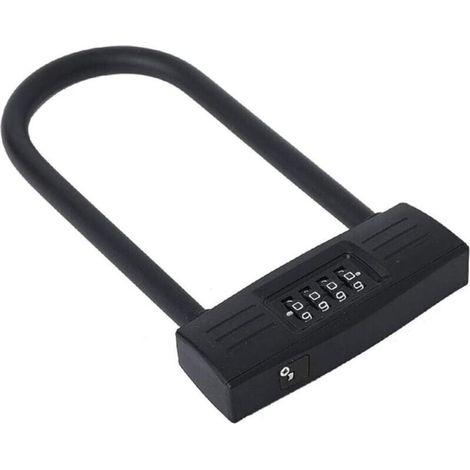 JSSEVN - Heavy-Duty U-Lock, 4-Digit Combination Bike Lock with Password, Combination Bike U-Lock, Bike U-Lock