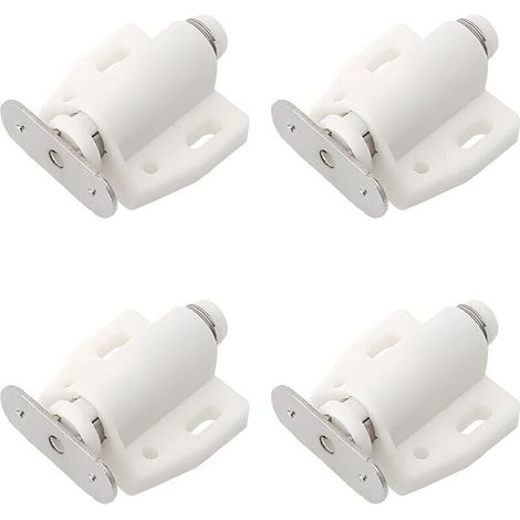 4er-Set magnetische Kunststoff-Schnappverschlüsse für Türen, Schubladen und Schränke mit Soft-Close-Mechanismus – Weiß, ideal für Schlafzimmer, Küche und Badezimmer