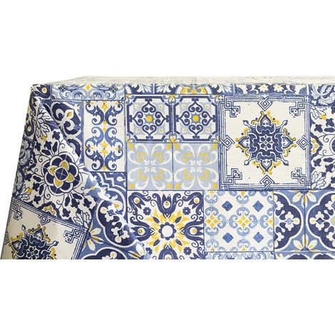 Nappe Cuisine et Salon 140 x 140 cm Fantaisie Amalfi, Made in Italy, Nappe de Table en 100% Coton (1/5)