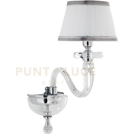 APPLIQUE BACH 1 LUCE CRISTALLO E CROMO H.36CM CON PARALUME
