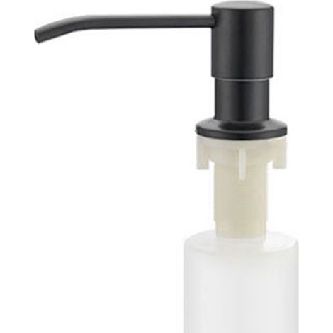 Gepresste Seifenspenderflasche aus Kunststoff mit Pumpenkopf aus Edelstahl 304 für Küchenspülen, schwarzer Pumpenkopf (1/5)