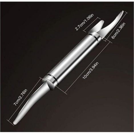 Couteau Multifonctionnel - Acier Inoxydable - Pour Préparation Poisson et Crevettes - 5 en 1 - Lave-Vaisselle - 1 Pièce (1/4)