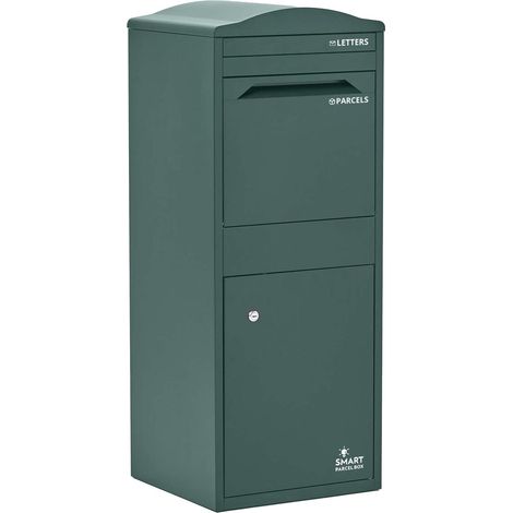 SMART PARCEL BOX™ Free Standing Postal Box Letter Box With Curved Top, Front Access, Green (1/5)