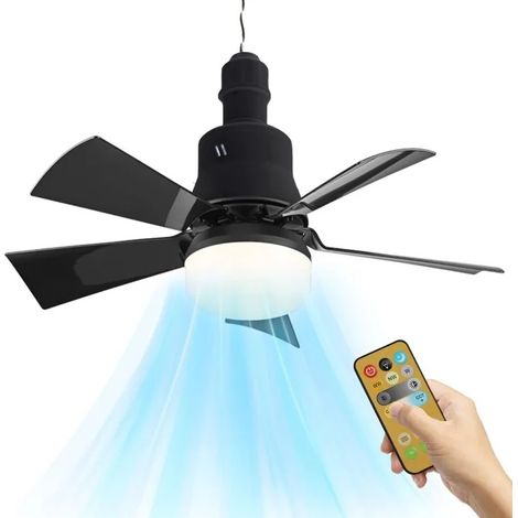 Ventilateur de plafond, 40 cm, 30 W, 3 vitesses, 3 températures de couleur, douille E27, installation facile - noir (1/5)