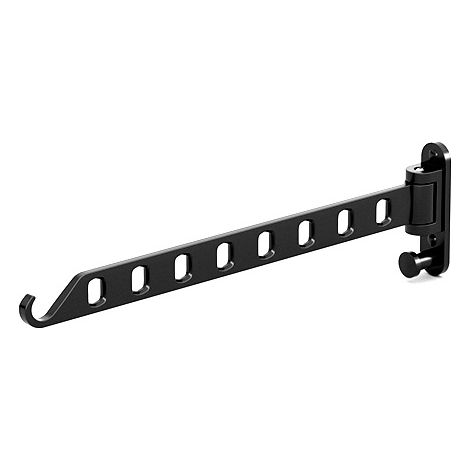 Etendoir Mural Rabattable, Portant a Vetement 180°Rotation Pliant Porte Manteau Mural pour Salle Bain,Balcon,Buanderie (Noir, 8 Trous 1Pcs) (1/5)