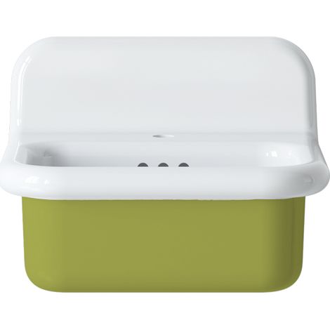 Lavabo retro de cerámica de 50 cm - True Colors Lite - Tamaño pequeño - Verde ácido (1/4)