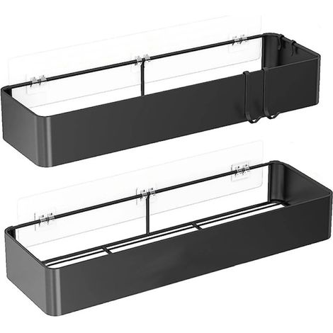 Duschablage, rostfreies Badezimmer-Aufbewahrungsregal, kein Bohren erforderlich, großes Fassungsvermögen, langlebig (2er-Pack) (1/5)