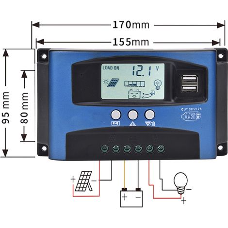 Régulateur de charge MPPT pour panneaux solaires YCX-003 30-100 A, 12 V/24 V, suivi automatique, 40 A (1/5)