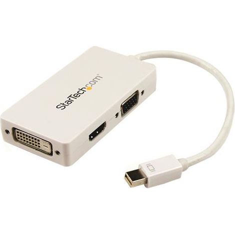 StarTech.com MDP2VGDVHD Blanc - Adaptateur Mini-DisplayPort vers DVI + VGA + HDMI
