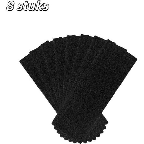 Lot de 8 filtres pour litière pour Litière pour chat - Filtre à charbon actif - Premium , épais et résistant - Élimine les odeurs - 25,4 × 9,1 × 0,5 cm - Zwart (1/5)