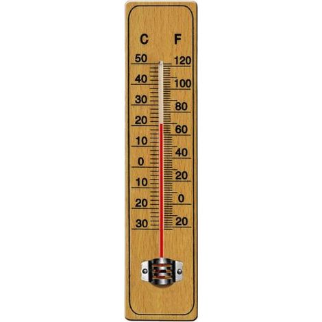 Termometro Monocolonna Legno Art.101015 Misura Temperatura Interno Esterno