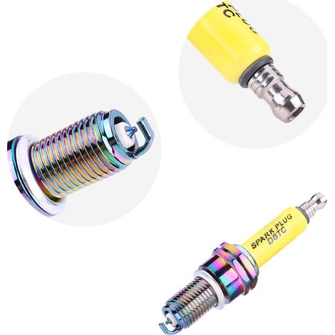 Bougies d'allumage D8TC pour Moto Scooter Quad Cross, Électrodes en Nickel, Longue Durée, Compatible Moteur 2T/4T (1/5)