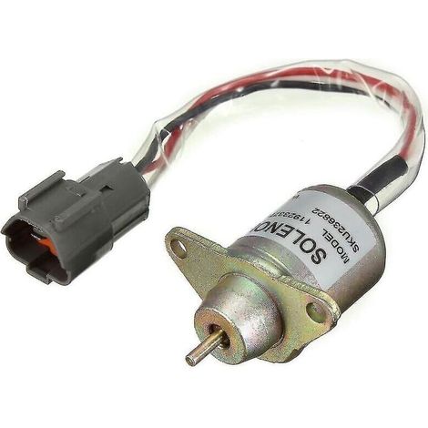 Solénoïde d'arrêt de carburant Diesel 12V – Compatible tracteurs Yanmar et John Deere – Courant 30A – Force de traction 25.4mm - 11923377932
