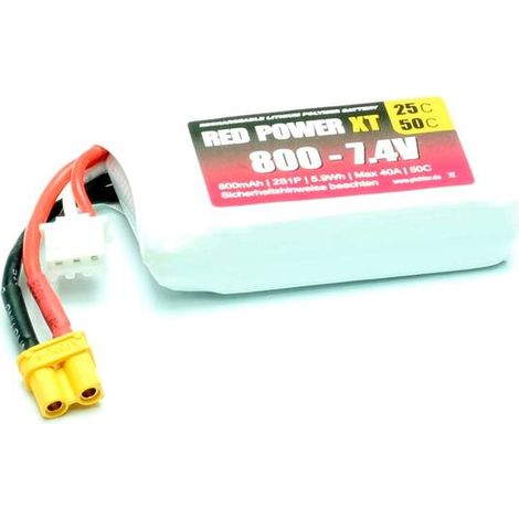 batteria lipo red power lipo battery pack 7.4 800mah