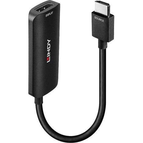 Adaptateur Lindy 38327 HDMI A vers DisplayPort, 157 m, noir (1/4)